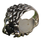 Authentic Gucci Lion Head Motif Crystal Ring In Silver & Black