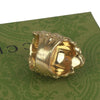 Authentic Gucci Lion Head Motif Crystal Ring In Gold & Red