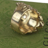 Authentic Gucci Lion Head Motif Crystal Ring In Gold & Red