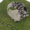 Authentic Gucci Lion Head Motif Crystal Ring In Silver & Black