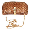 Authentic Lancel wicker rattan clutch with gold chain