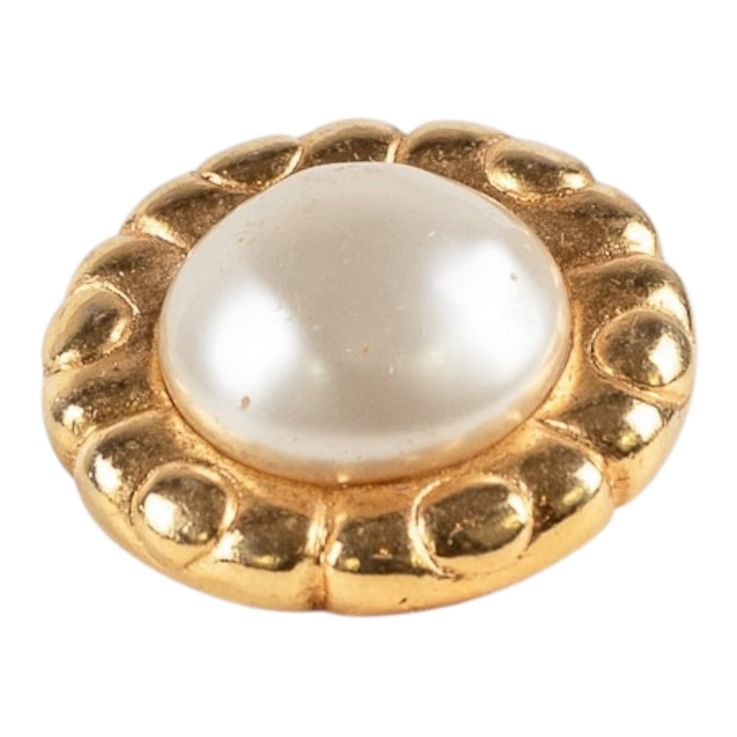 Chanel Gold-Tone & Faux Pearl Clip-On Earrings Vintage