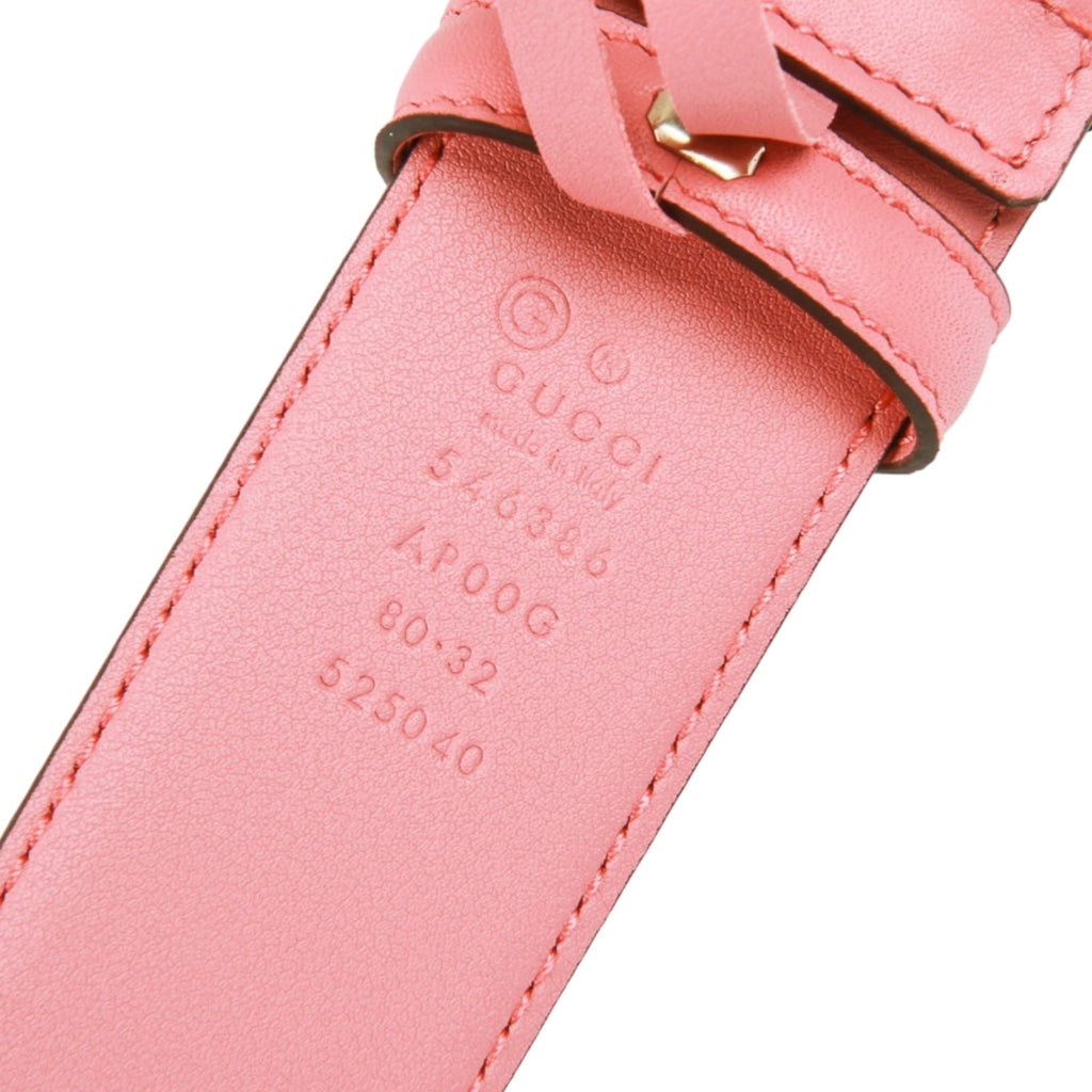 Authentic Gucci Pink Leather belt with interlocking GG buckle