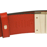 Authentic Gucci Black/Red Leather belt with interlocking GG buckle