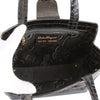 Authentic Salvatore Ferragamo black croc embossed hand bag