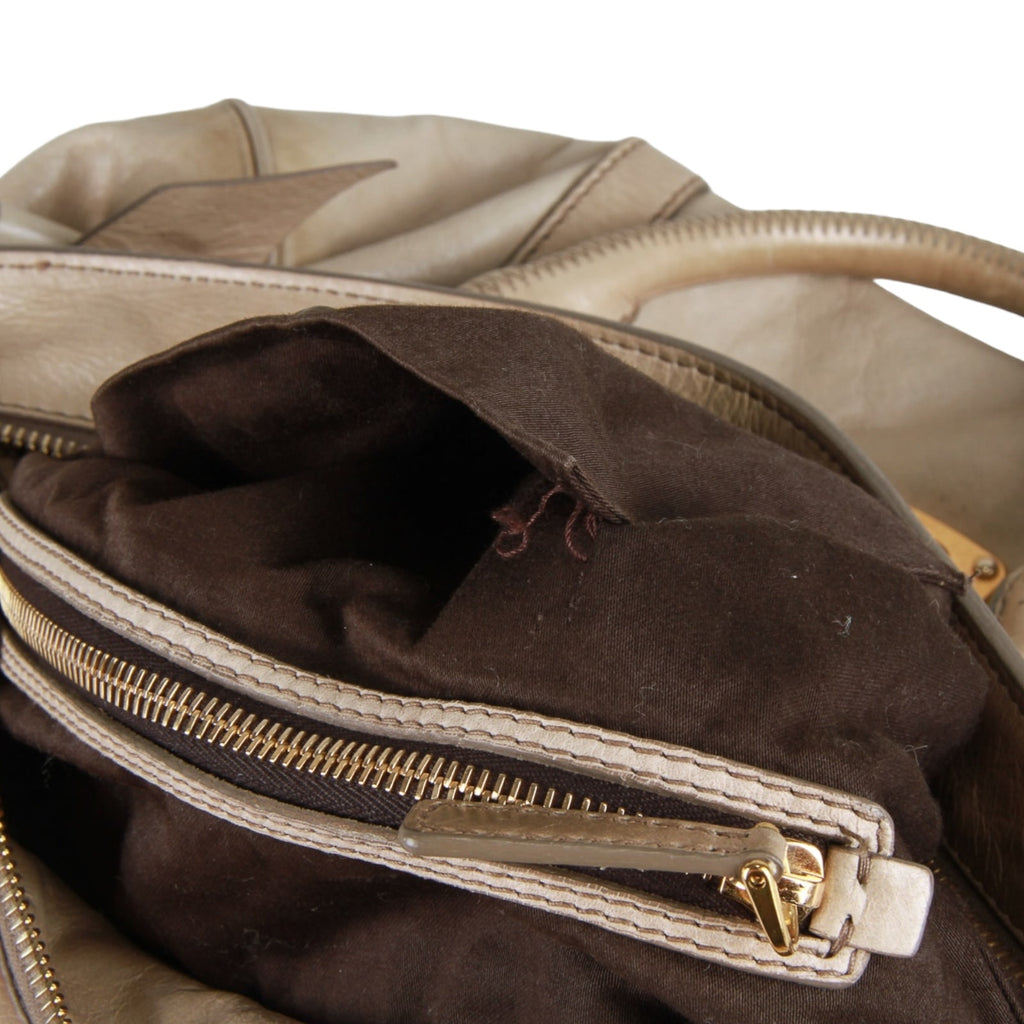 Authentic Miu Miu gray leather 2 way shoulder bag
