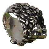 Authentic Gucci Lion Head Motif Crystal Ring In Silver & Black