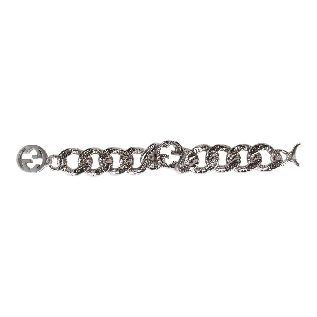 Authentic GUCCI Interlocking G Choker In Silver-toned Metal