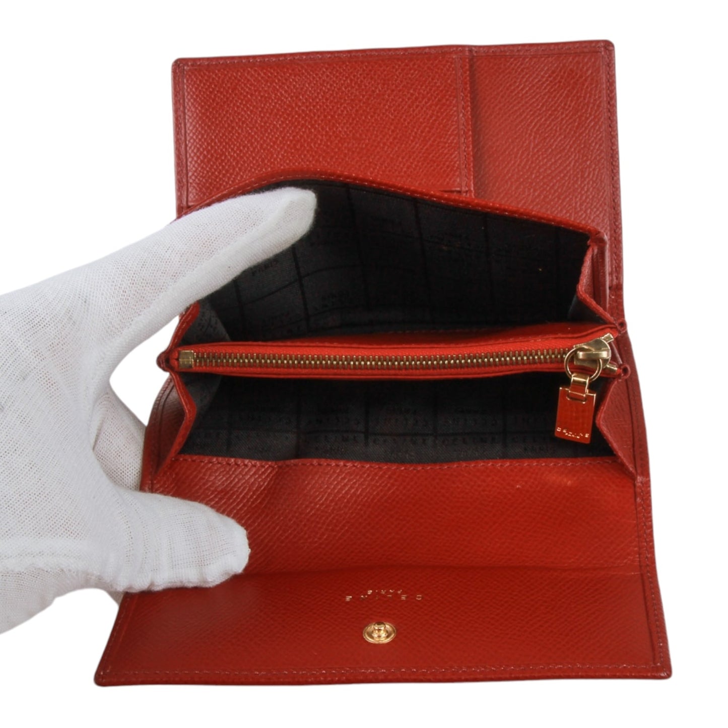 Authentic Celine Paris Red Leather Wallet