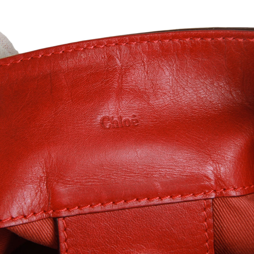 Authentic Chloe Red leather two way bag purse