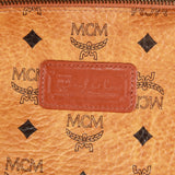 Authentic MCM Logos Pattern Shoulder Tote Bag Brown Germany