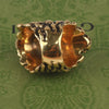 Authentic Gucci Lion Head Motif Crystal Ring In Gold & Black