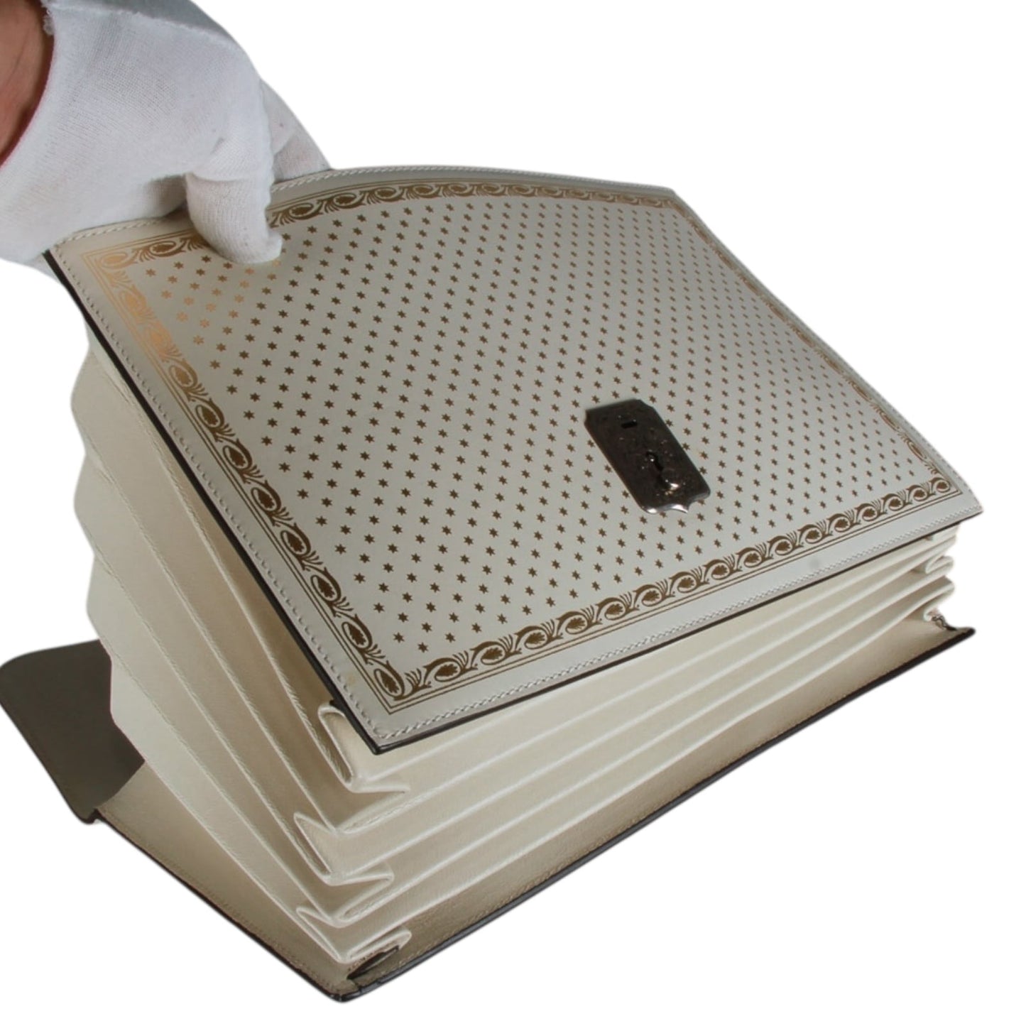 Authentic Gucci Key Lock Flap Portfolio Limited Edition Printed Leather