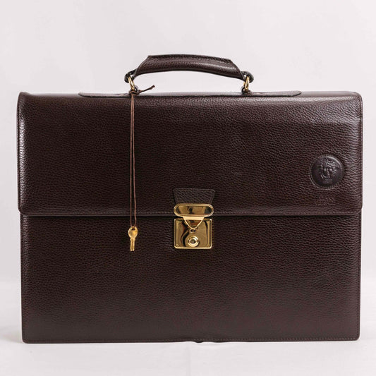 Gianni Versace - Classic Medusa Head Brown Leather briefcase