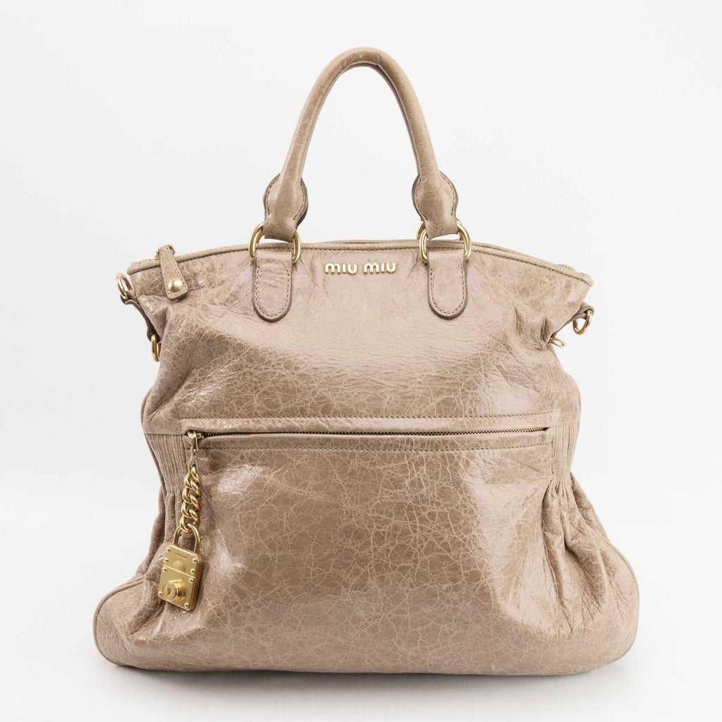 Miu Miu Leather 2-Way Tote Bag