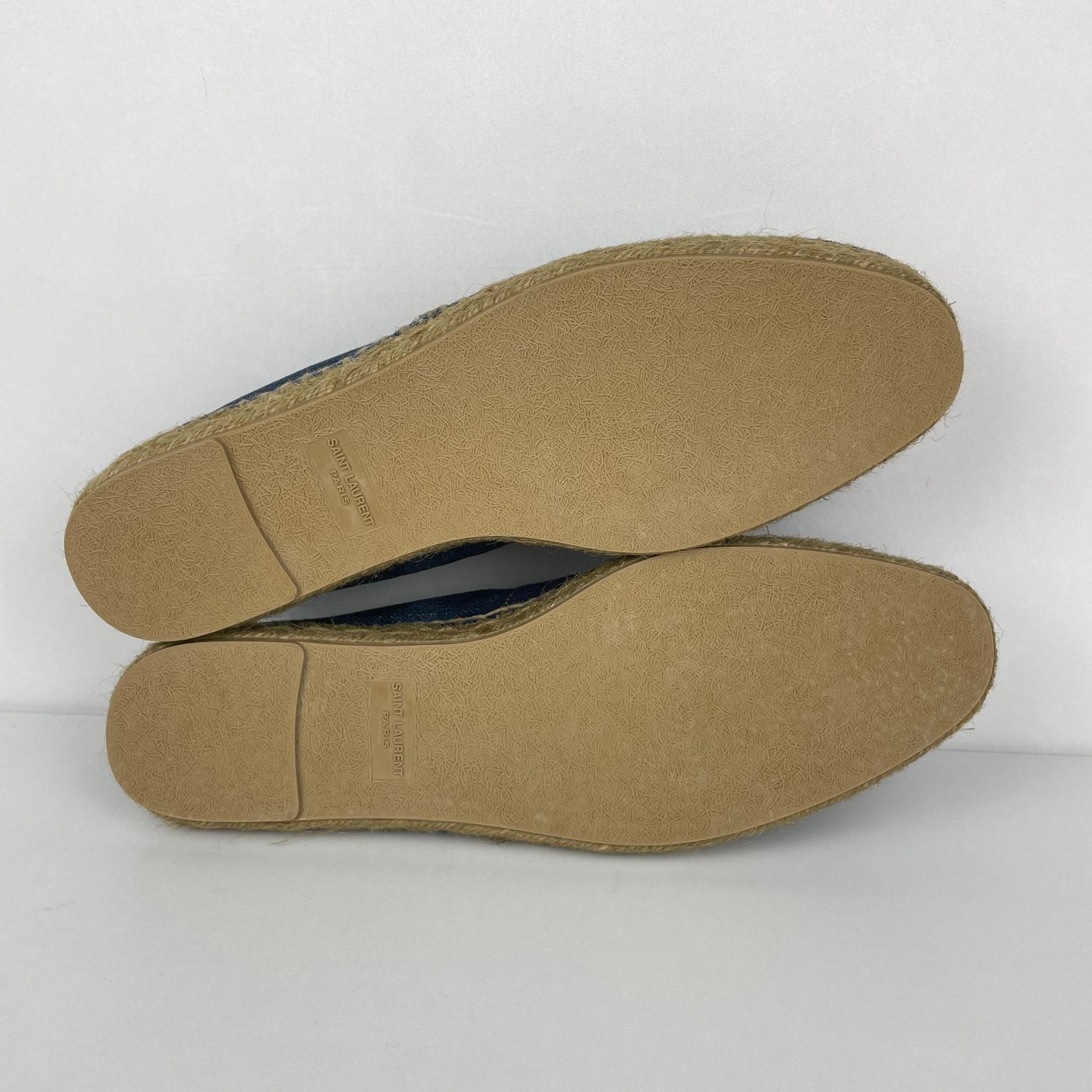 Yves Saint Laurent logo-embroidered denim espadrilles