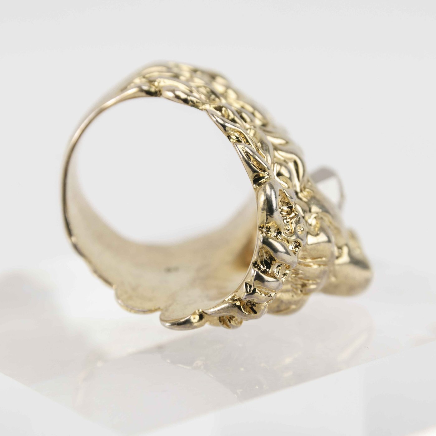 Gucci Lion Head Ring with Clear Crystal