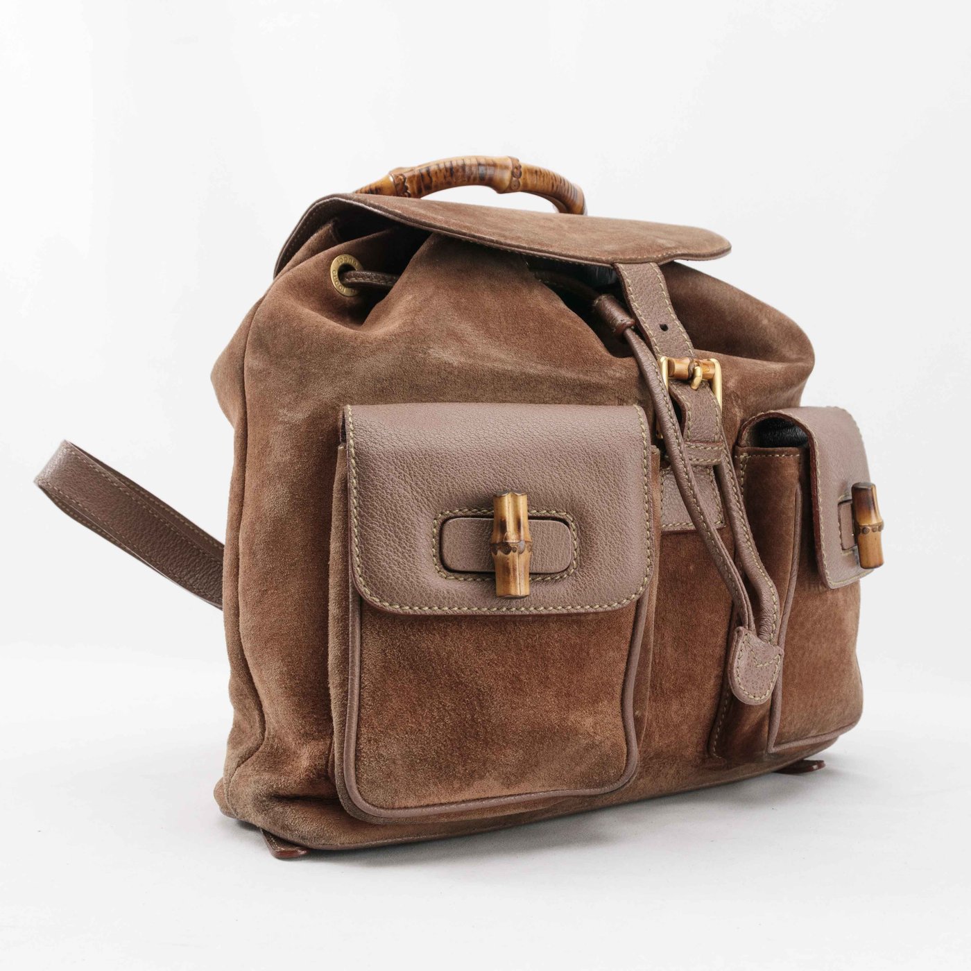 Gucci Suede Bamboo Handle Backpack – Connect Japan Luxury