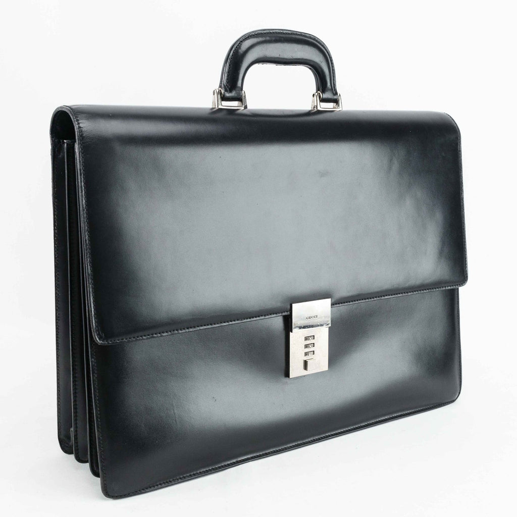 GUCCI Black Leather Business bag