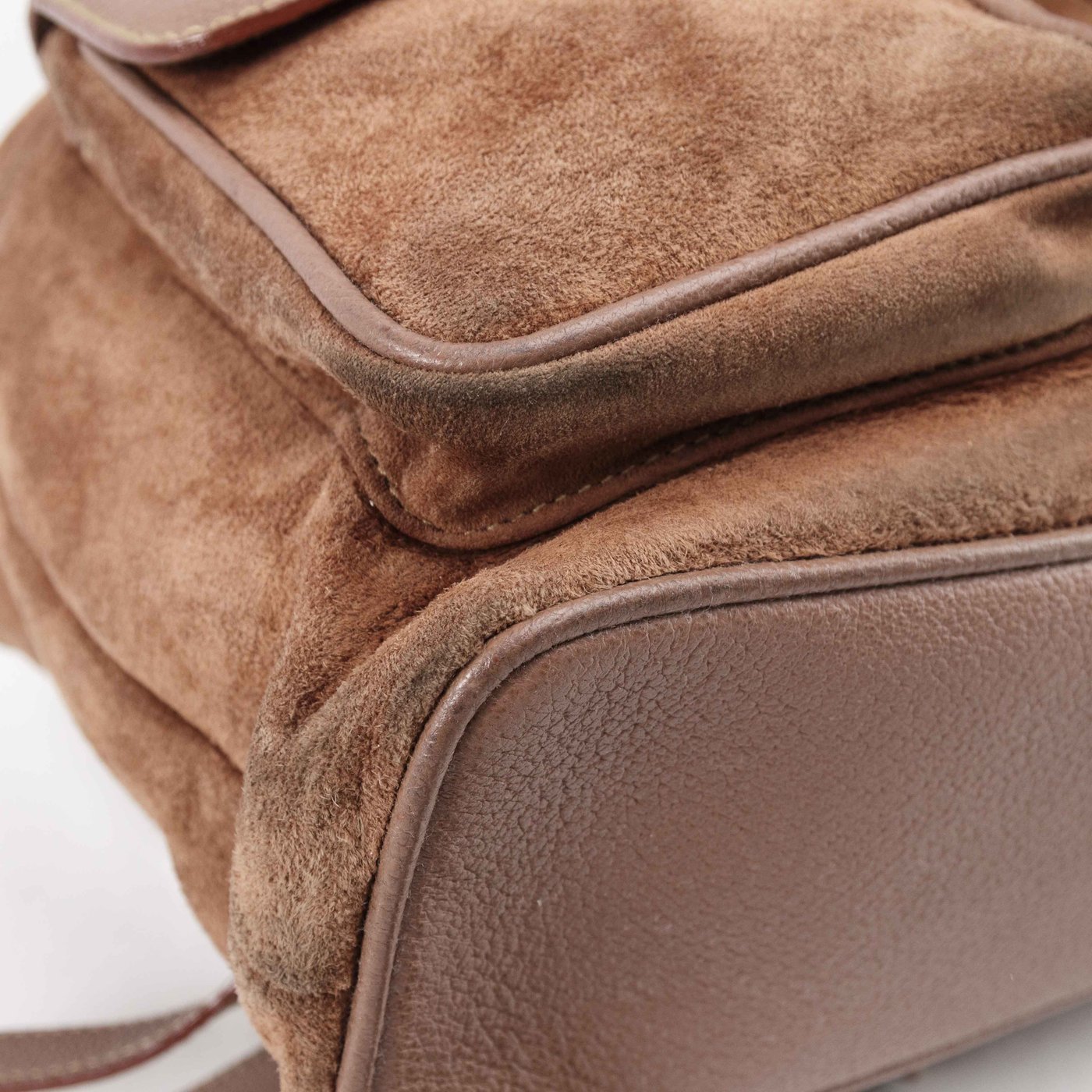 Gucci Suede Bamboo Handle Backpack