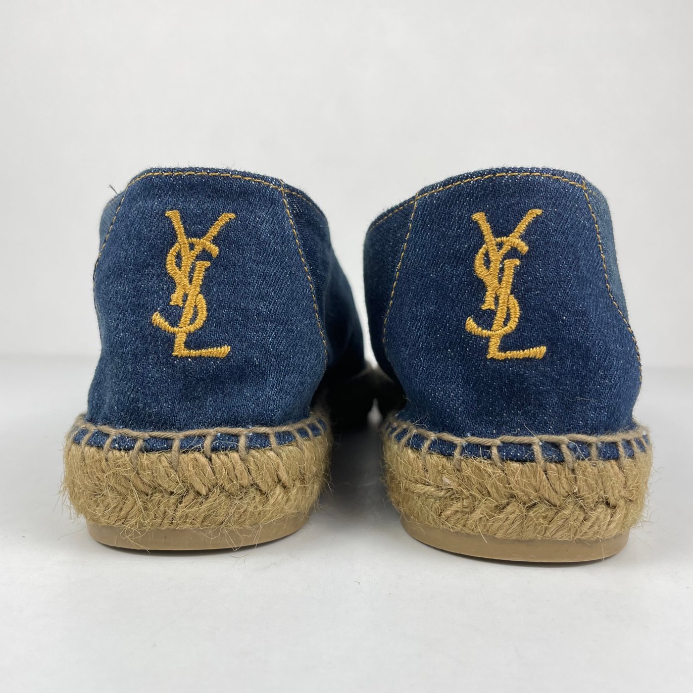 Yves Saint Laurent logo-embroidered denim espadrilles