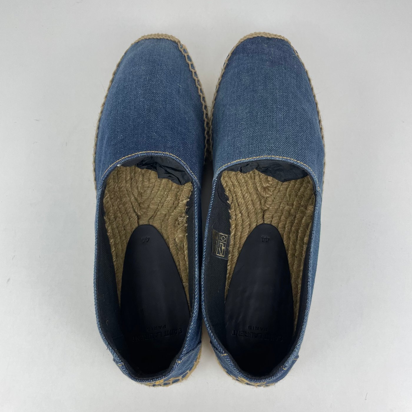 Yves Saint Laurent logo-embroidered denim espadrilles