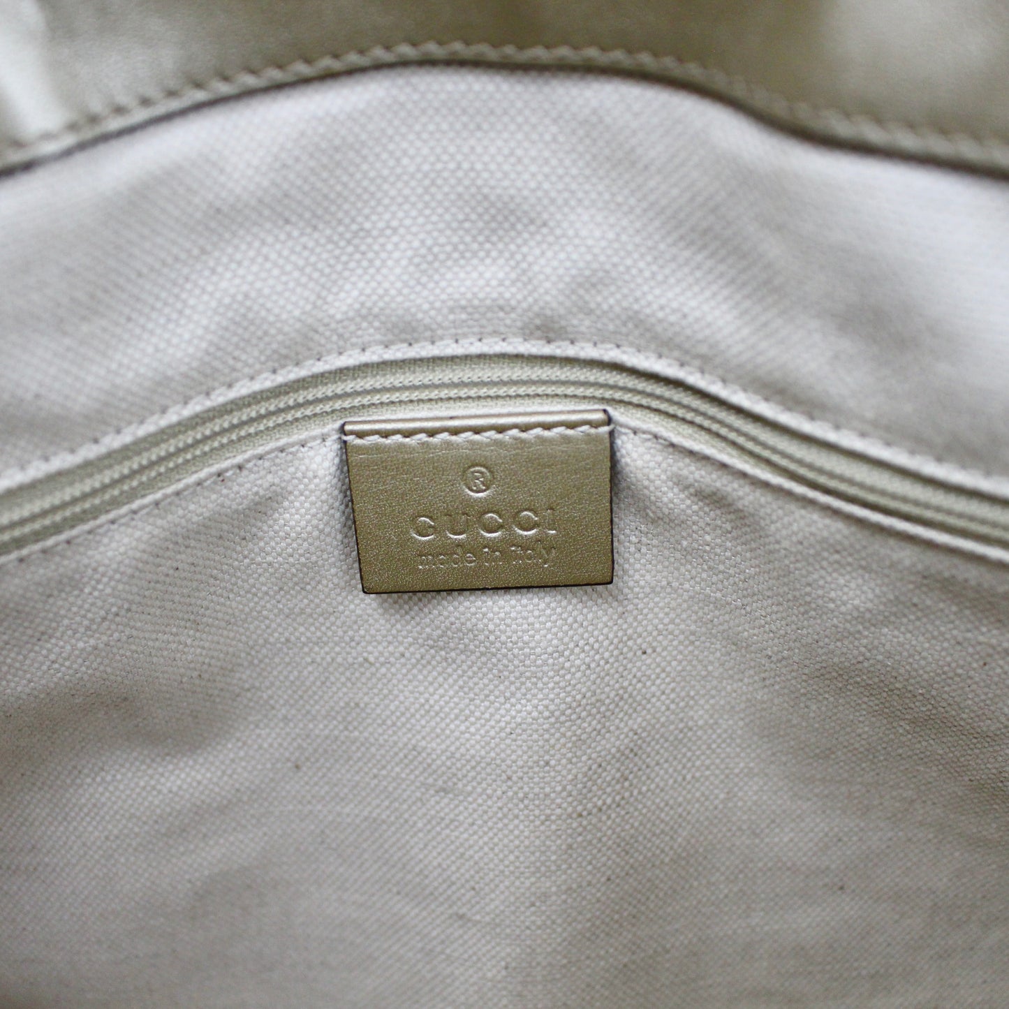 Gucci GG Monogram Gold Patent Leather Tote Bag with Shoulder Strap