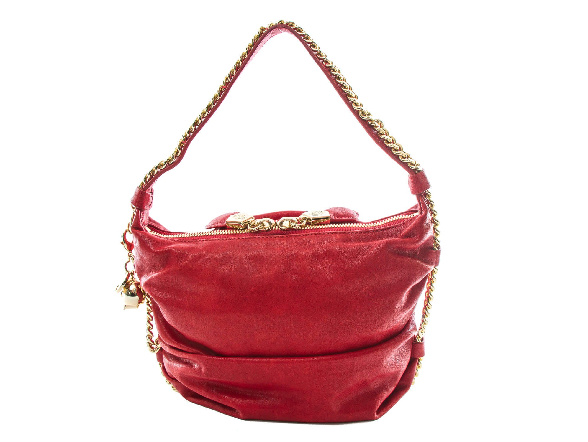 Alessandro Mari Red Leather Purse Gold Chain Strap | Red leather purse,  Fabric crossbody bags, Leather purses