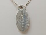 Authentic tiffany & Co. sterling Silver oval 34” dog tag