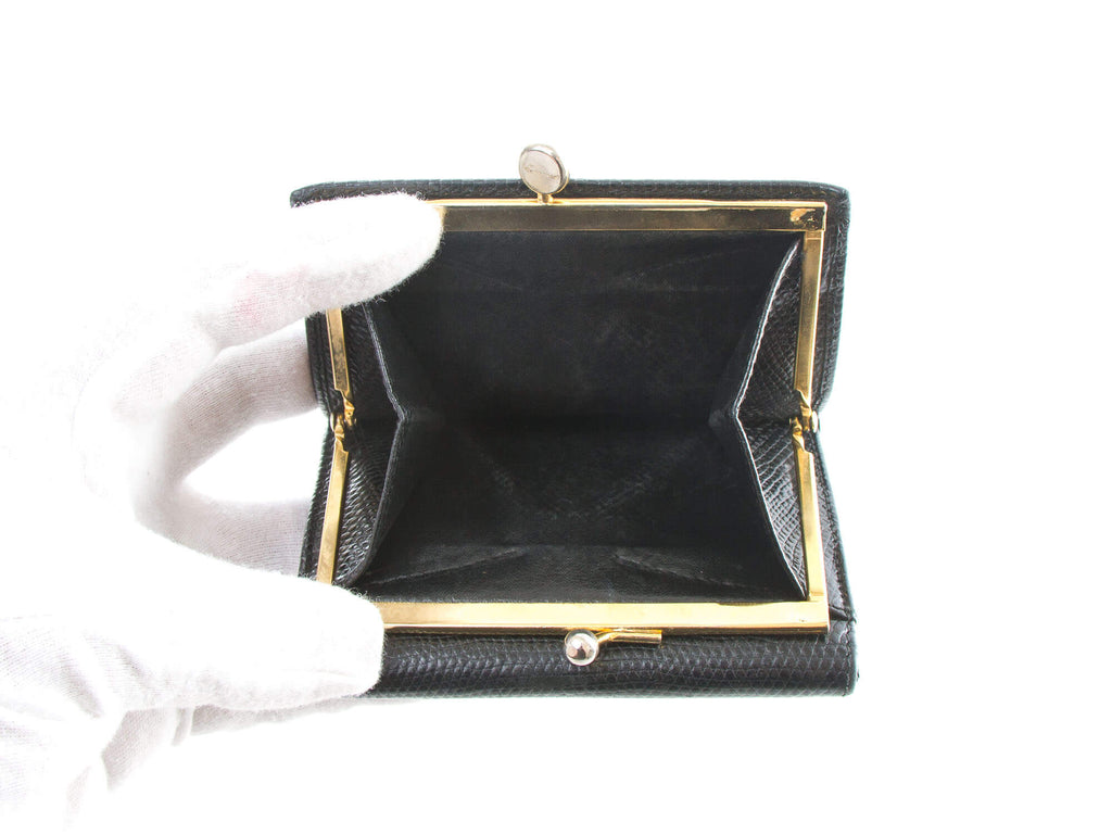 Authentic Salvatore Ferragamo Black leather Tri-fold wallet