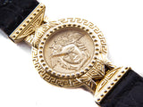 Authentic Gianni Versace vintage signature Medusa Gold plated Quartz watch - Connect Japan Luxury - 11