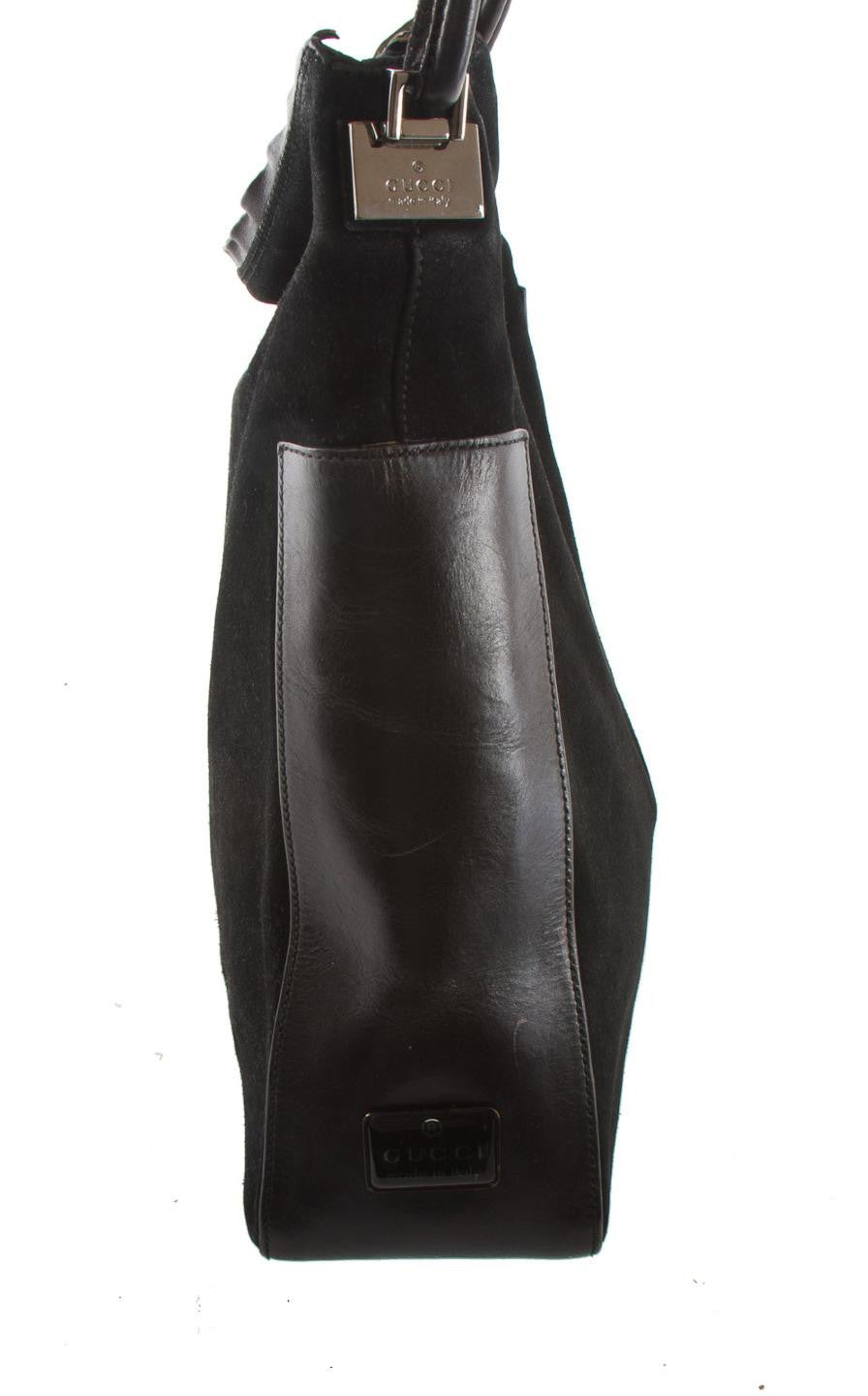 Gucci Suede Shoulder Bag - Black Shoulder Bags, Handbags - GUC1323472