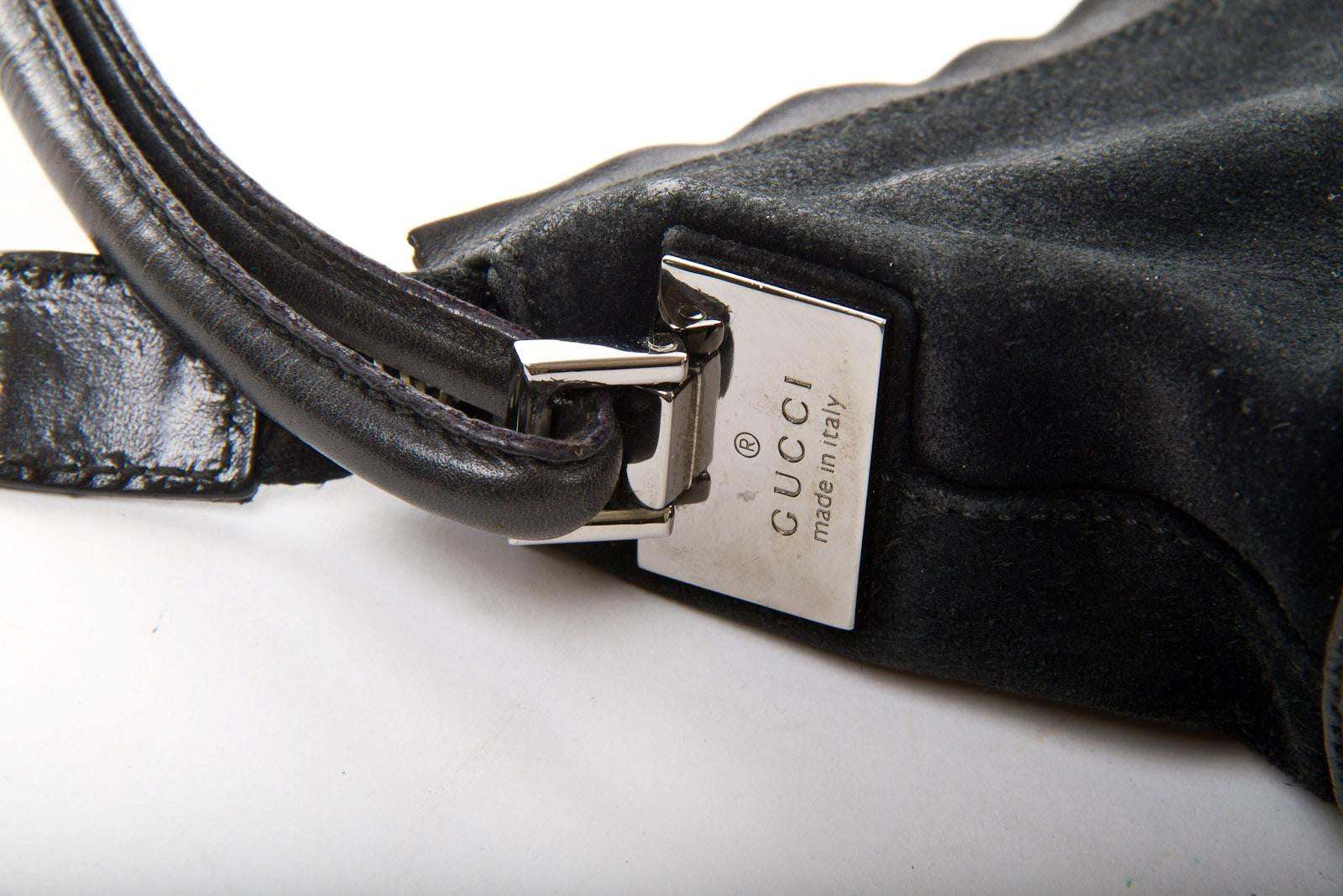 Authentic GUCCI Black Leather Shoulder Bag 