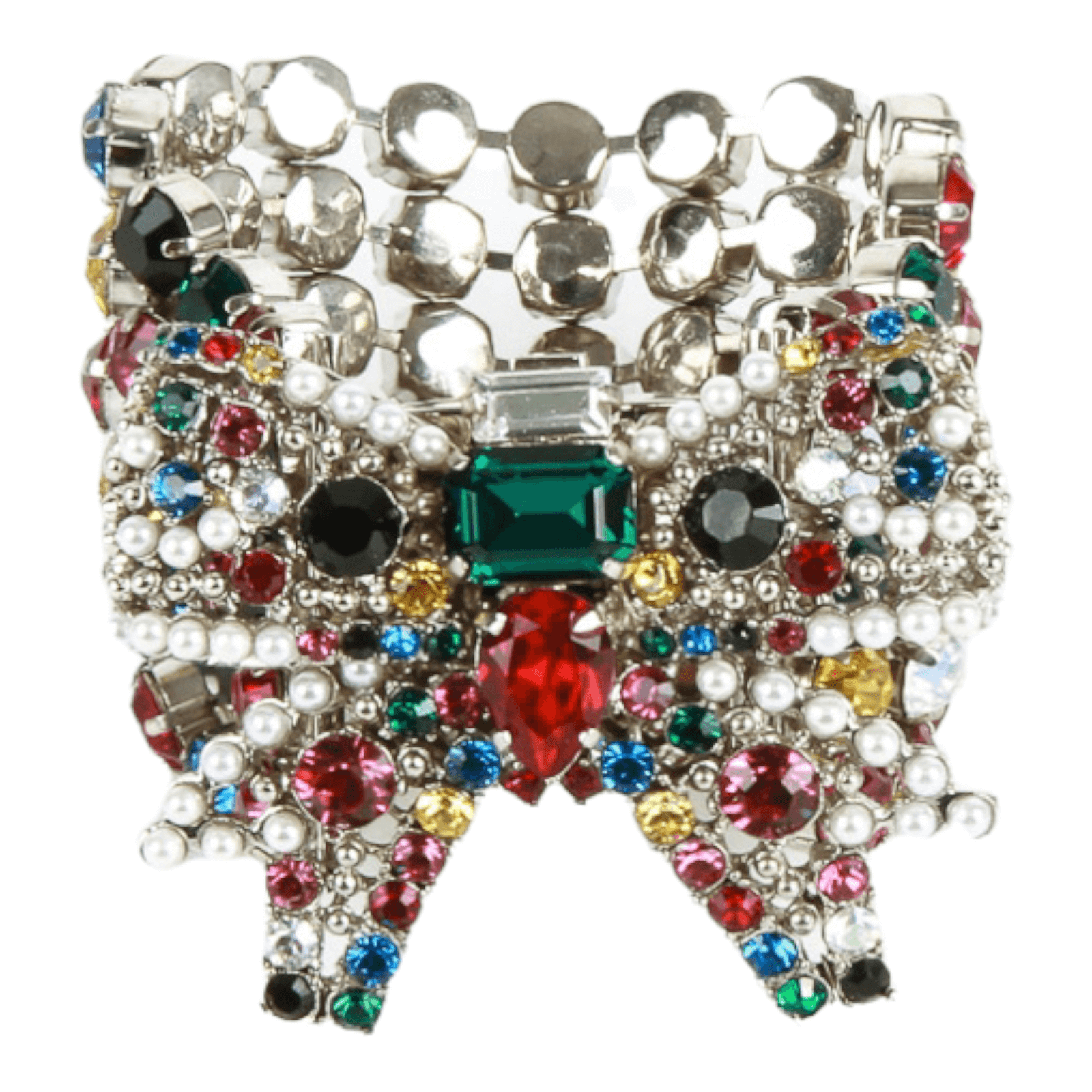 Authentic Miu Miu Multicolor Crystals Bow Bracelet