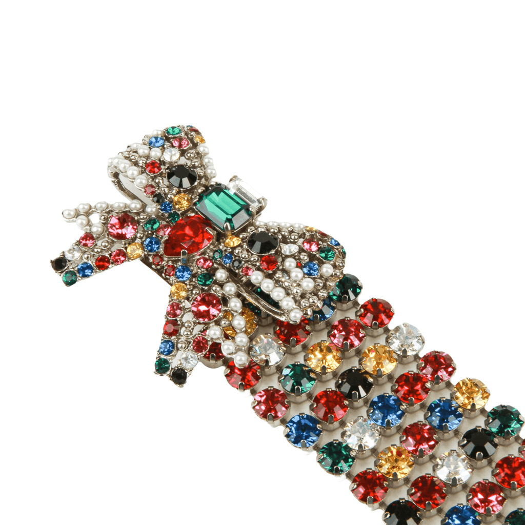 Authentic Miu Miu Multicolor Crystals Bow Bracelet