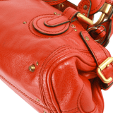 Authentic Chloe red leather mini Paddington Satchel Shoulder/Hand bag