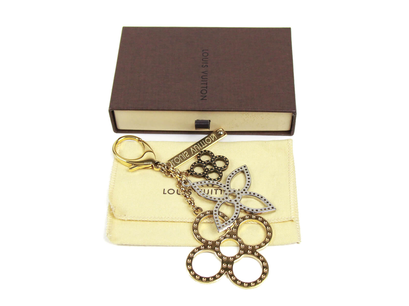 Louis Vuitton Gold & Silver Metal Tapage Bag Charm QJJ04H61MB002