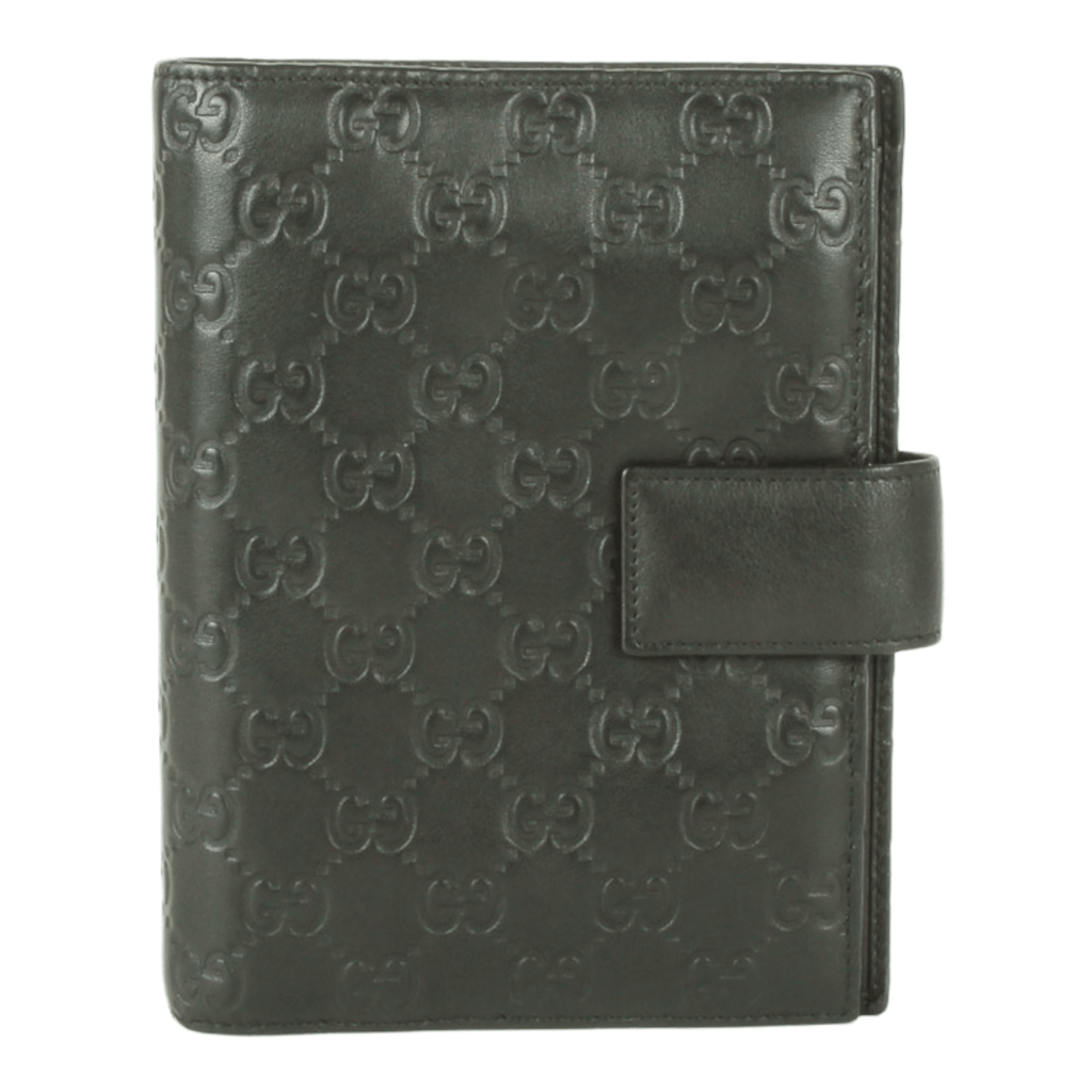 Authentic Gucci Black Leather Agenda Notebook