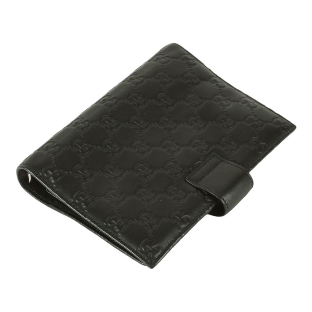 Authentic Gucci Black Leather Agenda Notebook