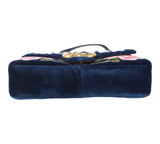 Authentic Gucci Blue Velvet Modern Marmont Shoulder Bag