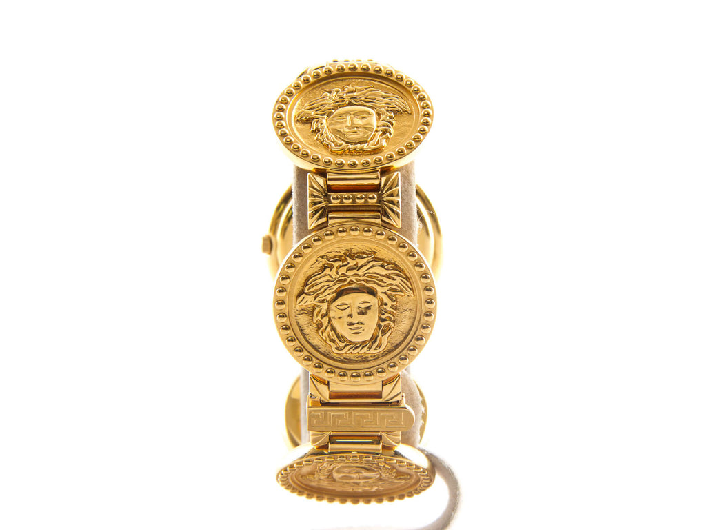 Authentic Gianni Versace Signature Medusa Gold Plated Coin Watch