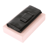 Authentic Miu Miu black patent leather long wallet