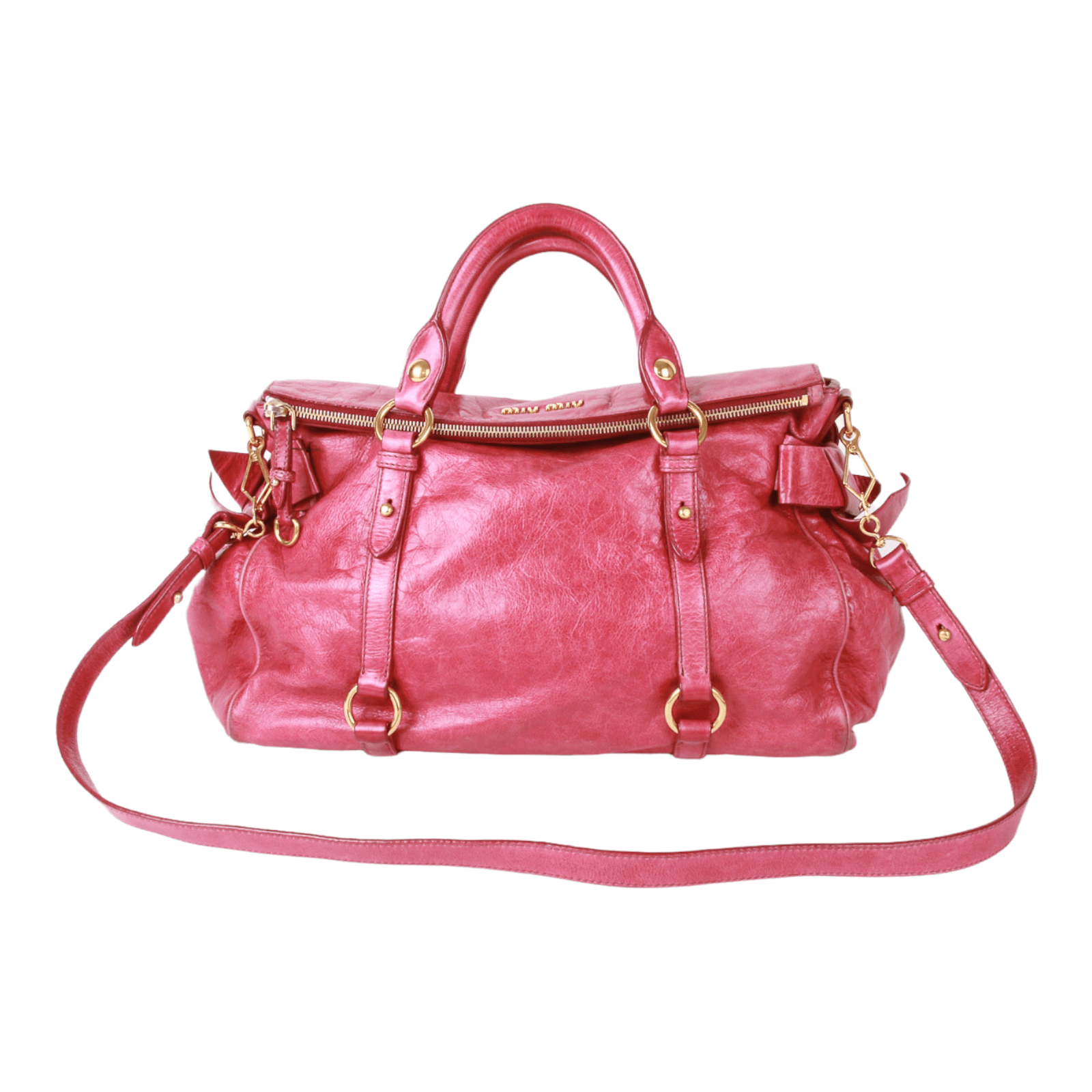 Miu Miu 2 way handbag with strap  Miu miu, Miu miu bag, Leather