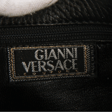 Authentic Gianni Versace black leather medusa studs shoulder bag