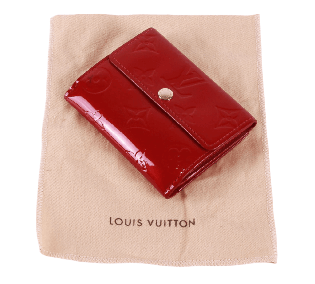 Authentic Louis Vuitton red Monogram Vernis Ludlow Coin Purse