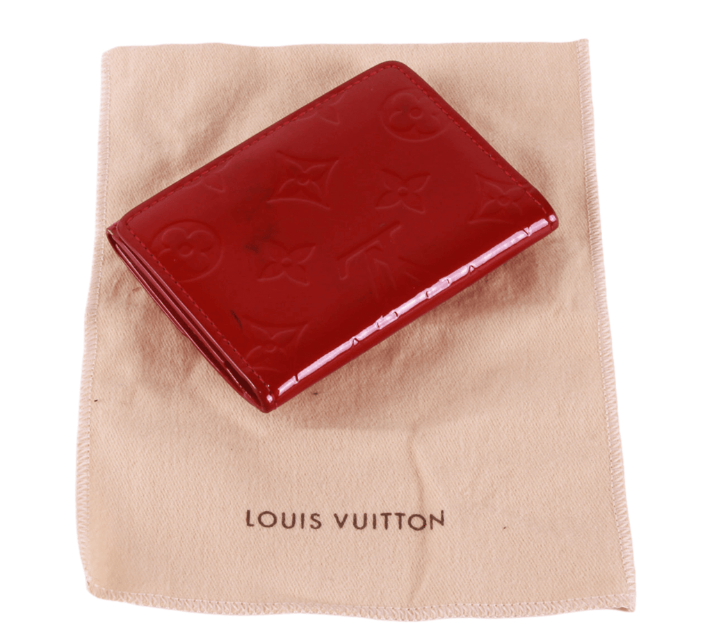 Authentic Louis Vuitton red Monogram Vernis Ludlow Coin Purse