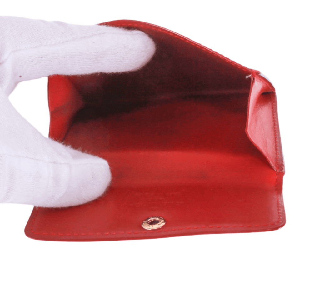 Authentic Louis Vuitton red Monogram Vernis Ludlow Coin Purse