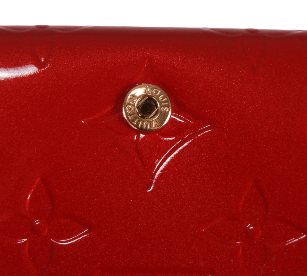 Authentic Louis Vuitton red Monogram Vernis Ludlow Coin Purse