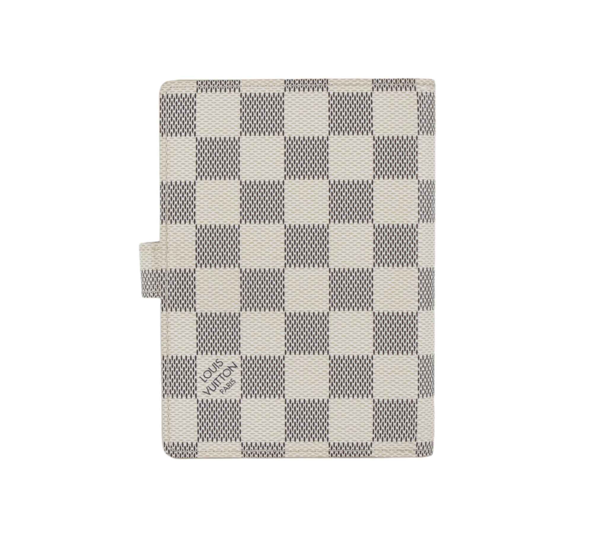 Louis Vuitton Small Ring Agenda Cover Damier Azur White Blue in Canvas with  Brass - US