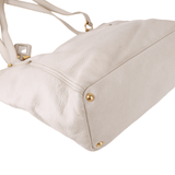 Authentic Prada light cream colored Leather large shoulder tote bag